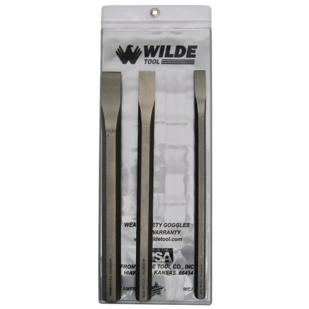 Wilde 3-PIECE LONG COLD CHISEL SET-VINYL POUCH CCL 3.NP/VP